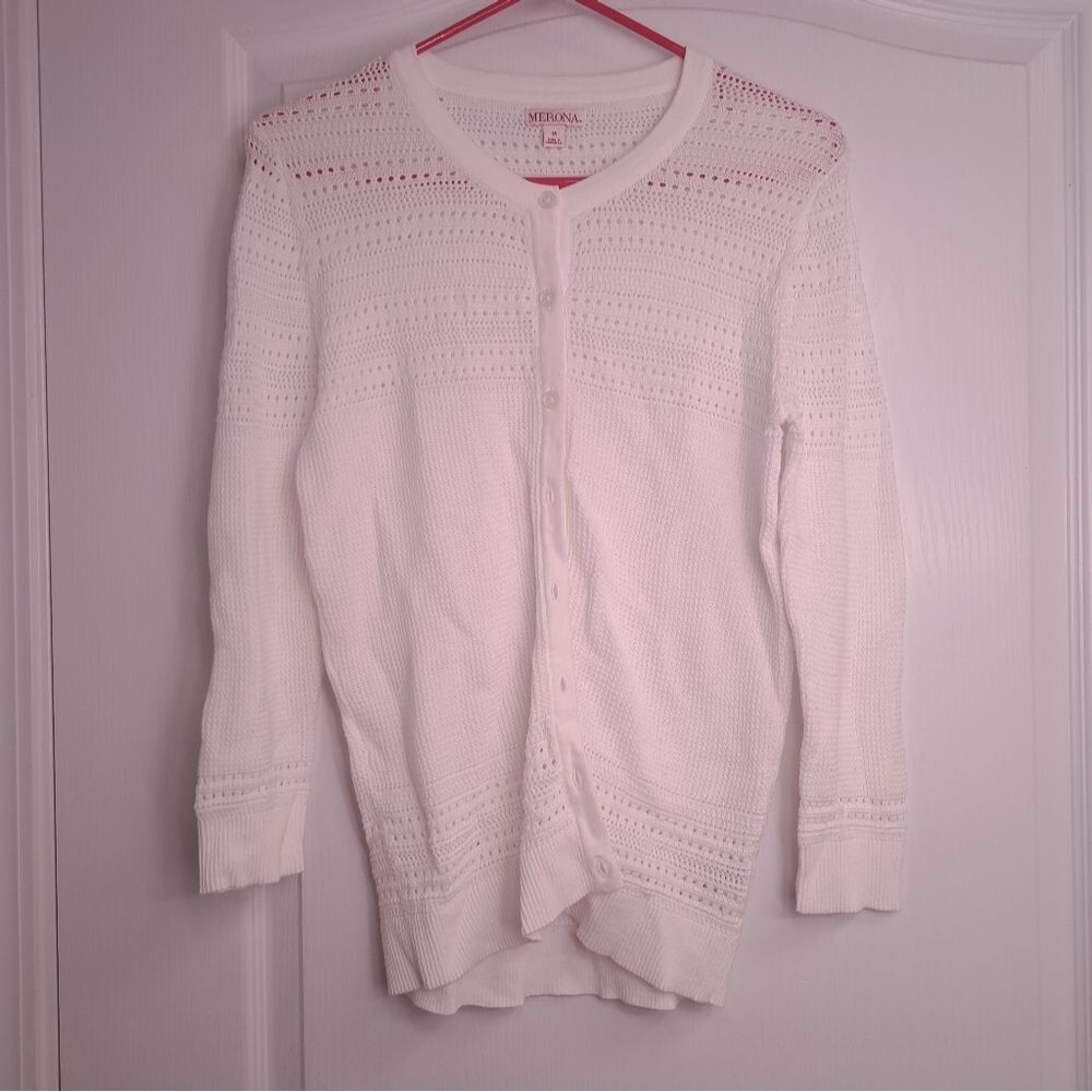 Merona White Women's Cardigan Sweater